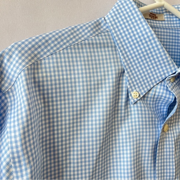 PETER MILLAR SHIRT MEN M BUTTON UP CHECK NANOLUXE EASY CARE COTTON PREPPY OFFICE - Picture 7 of 12